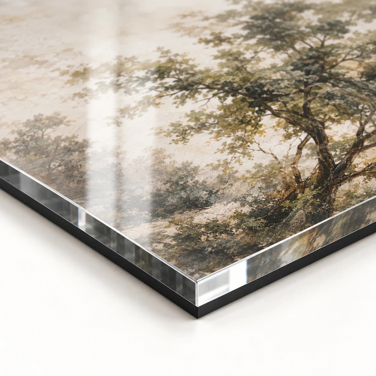 Acrylglasbild mit Hochglanz-Oberfläche und schwarzer Rückseite